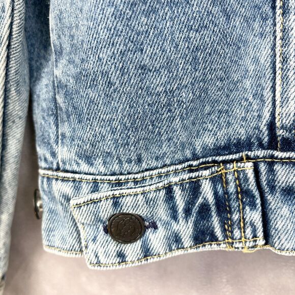 VTG 80s Y Womens Denim Jacket Size Small Buttons Retro Funky Preppy Maximalist - Picture 3 of 9